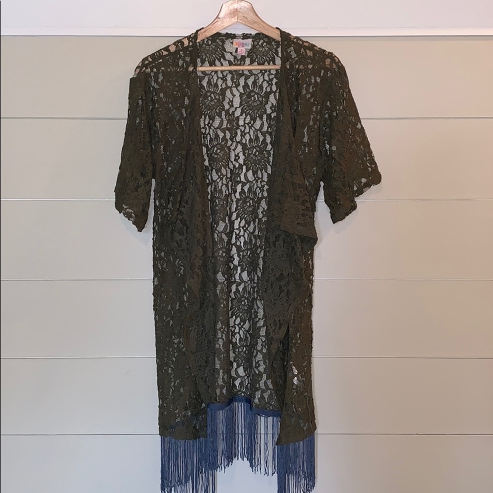 Lace duster w/fringe